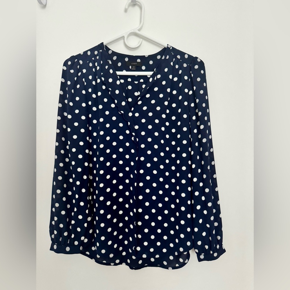 J. Crew Blue Long Sleeve Buttoned Blouse